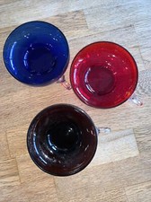 3 alte bunte Schalen Kompottschalen Glasschalen Dessertschalen Schälchen Schale