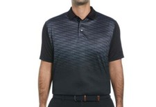 Ben Hogan Performance Men  s Black Geo Print Short Sleeve Golf Polo T-Shirts: M