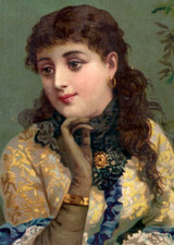 1880s Victorian Trade Card Beautiful Young Woman 1 Fab  6V