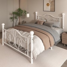 Metal Bed Frame Twin/Full/Queen with Butterfly Headboard  Footboard