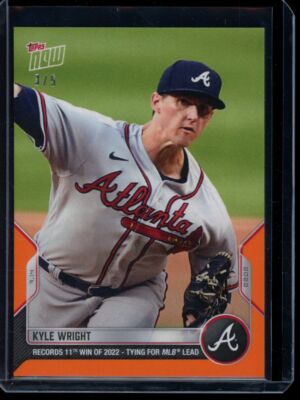 2022 Topps Now #528 Kyle Wright Orange Parallel Card #d 3/5