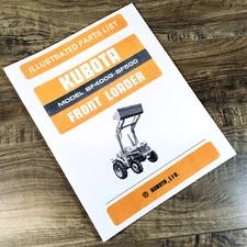 Kubota Bf400G Bf500 Front Loader Parts Manual Catalog Book Assembly Parts List