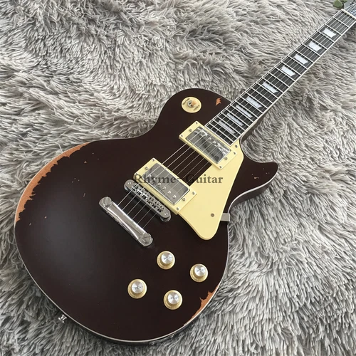 Vintage Standard 60s LP Electric Guitar Heavy Relic Translucent Oxblood Aged