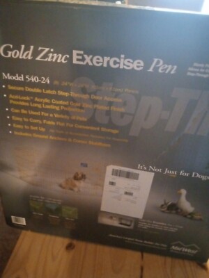 MidWest Foldable Metal Dog Exercise Pen Pet Playpen Gold w/ door 24