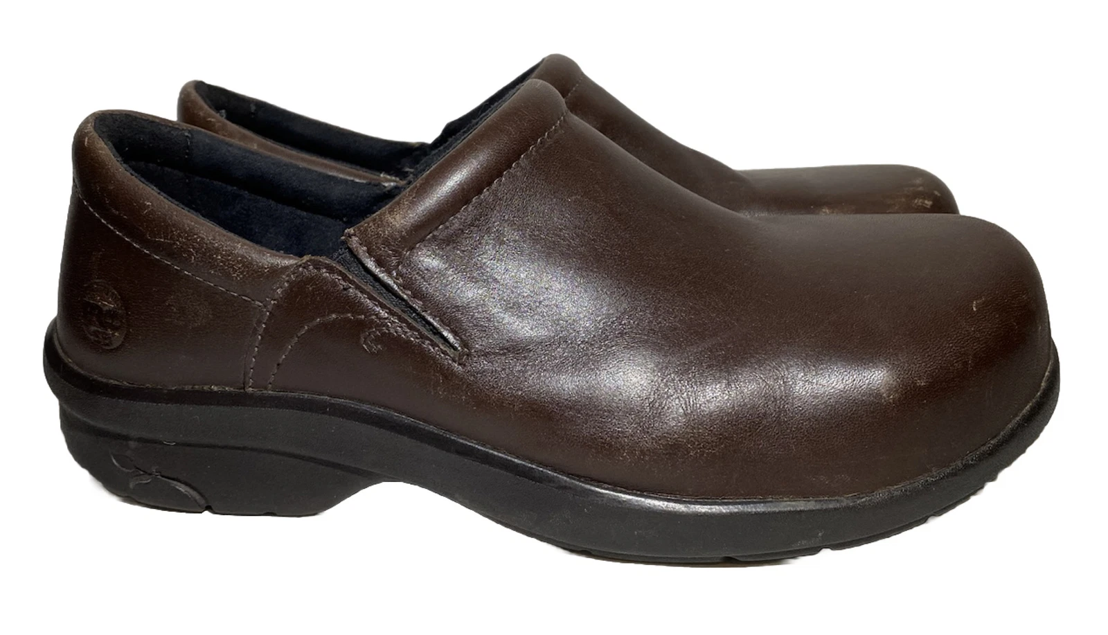 Zoccoli da lavoro Timberland Pro 229 Newbury ESD punta in lega scarpe slip on donna 10 W marrone