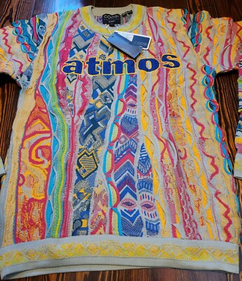 Men's Authentic Coogi x Atmos Multi Color Sweater Medium NWT A$AP