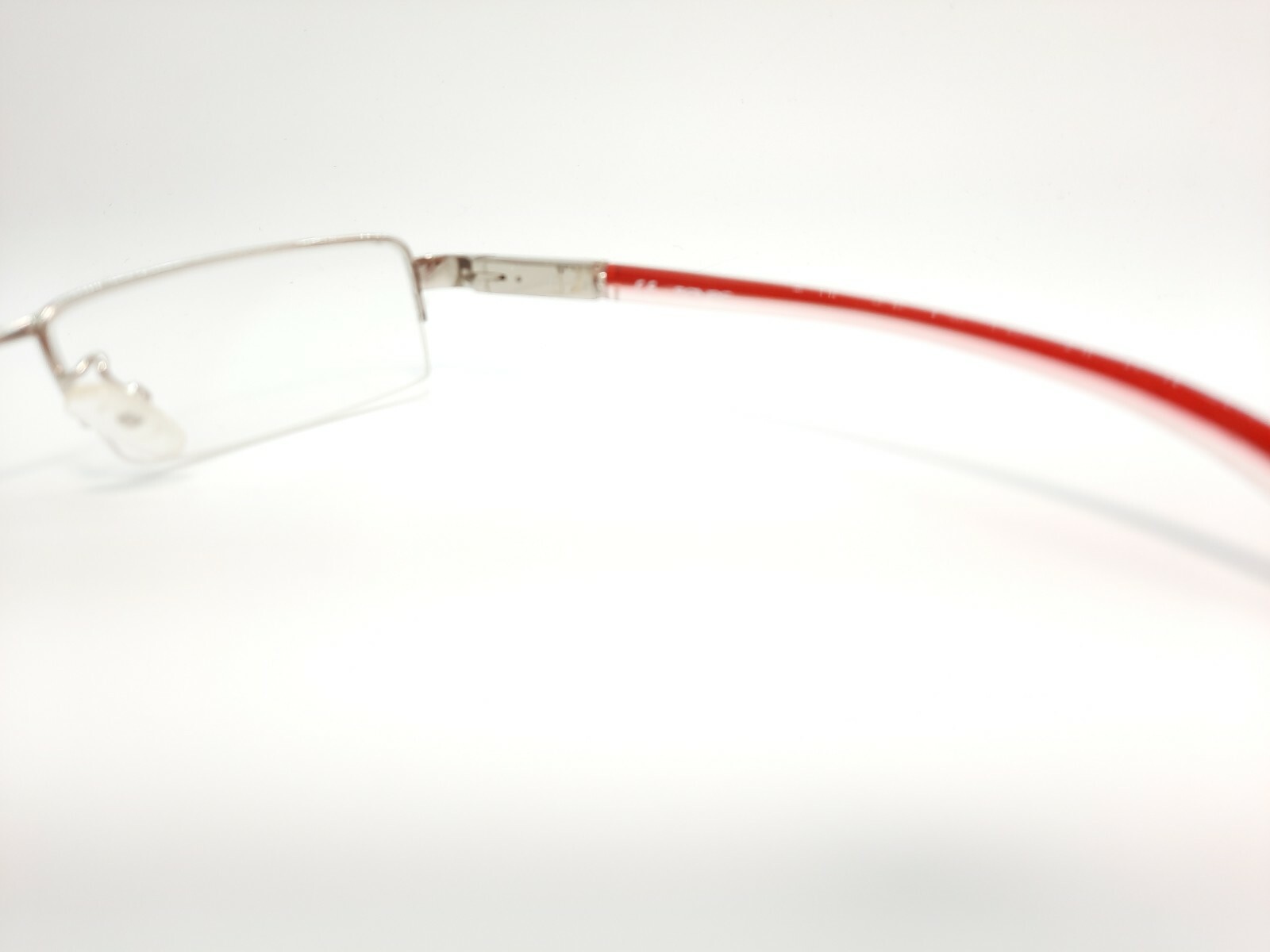 Sover Square Rectangular Eyeglasses Grey Red Meta… - image 4