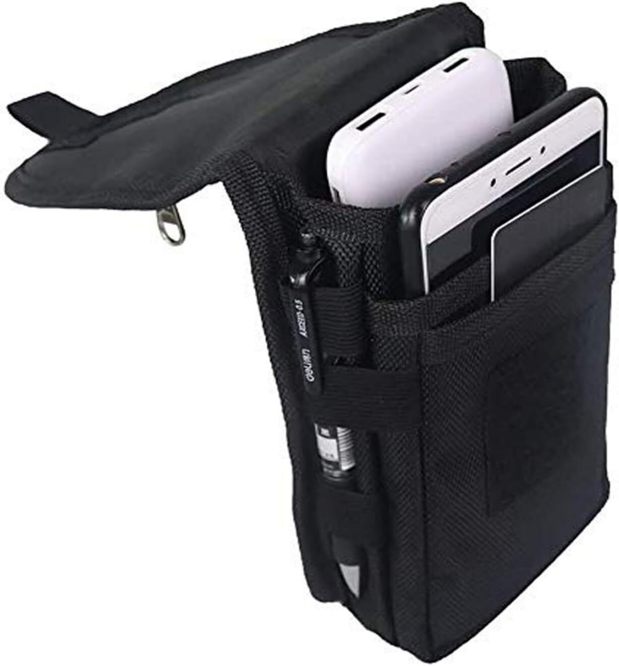 Dual Cell Phone Pouch/Holsters for Men Belt, Multi-Purpose Belt Black