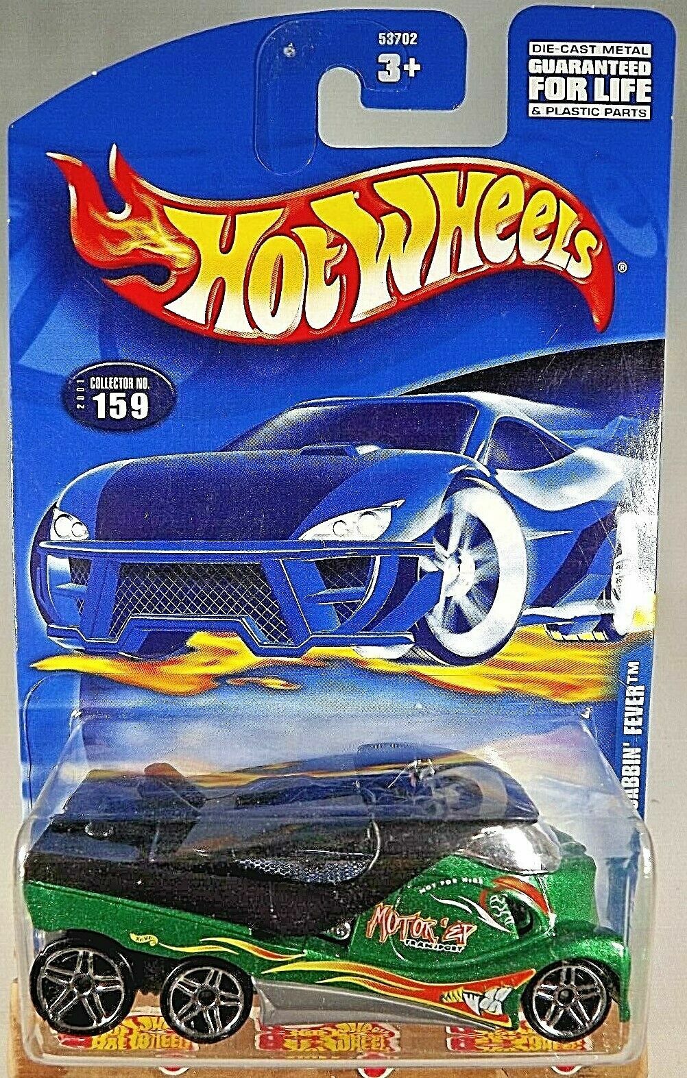 2001 Hot Wheels Mainline/Collector #159 CABBIN' FEVER Green-Black w/Chrome Pr5Sp