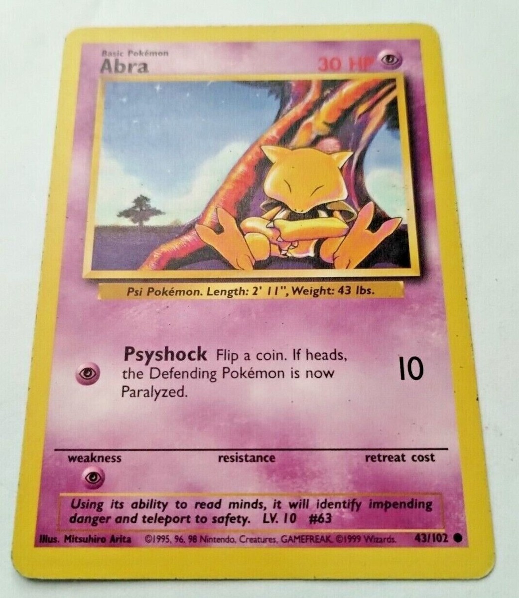 abra pokemon card 43 102 43/102 [P] Psyshock (10) Flip a coin Abra | Dex - for