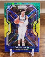 2020-21 Panini Prizm Choice Blue Yellow Green Prizm Tyrell Terry RC #259 Free