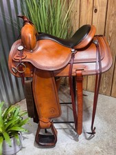 15" CIRCLE Y Topeka Flex-Lite Western Trail Saddle 1551  Pecan  Med Tree