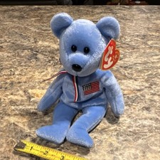 Ty Beanie Baby America Blue Bear