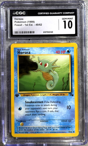 Horsea (1st Edition) graded CGC 10 for sale on eBay