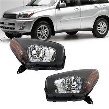 Black Headlights Assembly RH LH for RAV4 2001-2003