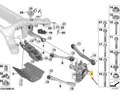 BMW XM G09 Rear Left Wheel Carrier 33301544035 NEW GENUINE