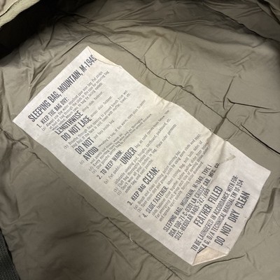 U.S. Army Sleeping Bag Mountain M-1949 Feather Down Filled