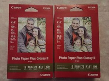 Canon Pixma PP-201 Photo Paper Plus Glossy II 4"x6" 100 Sheets x2 New Sealed
