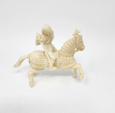 Tim Mee Toys Plastic Ivory Medieval Horse and Knight w Lance Collectors 4" Tall