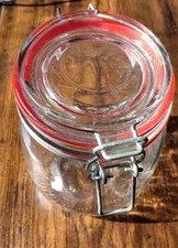 Glass Kitchen Storage Jar (Set of 4) with Lock Lid 5" x 3 1/2" Candy Food Gift