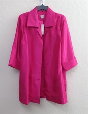 Chaqueta Topper Chico’s Rosa Shantung Para Mujer Talla 2 Nueva Con Etiquetas Manga 3/4 Dos Capas