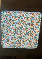 Baby Boy  Receiving Blanket Double Sided Jungle Print And Chevron Early 2000