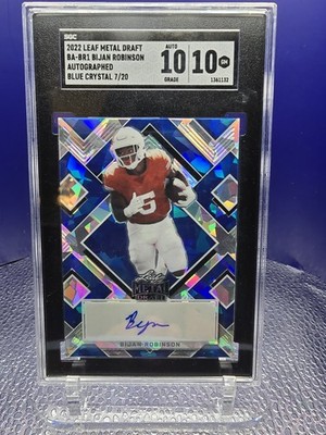 2022 Leaf Metal Draft - Bijan Robinson Blue Crystals /20 (AU, RC) 