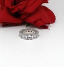 Sterling Silver  CZ Eternity Band Ring Size 9 9g   Cat RESCUE — photo 1