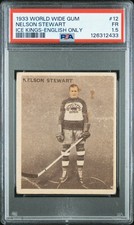 1933 World Wide Gum Ice Kings #12 Nelson Stewart Rookie HOF English Only PSA 1.5