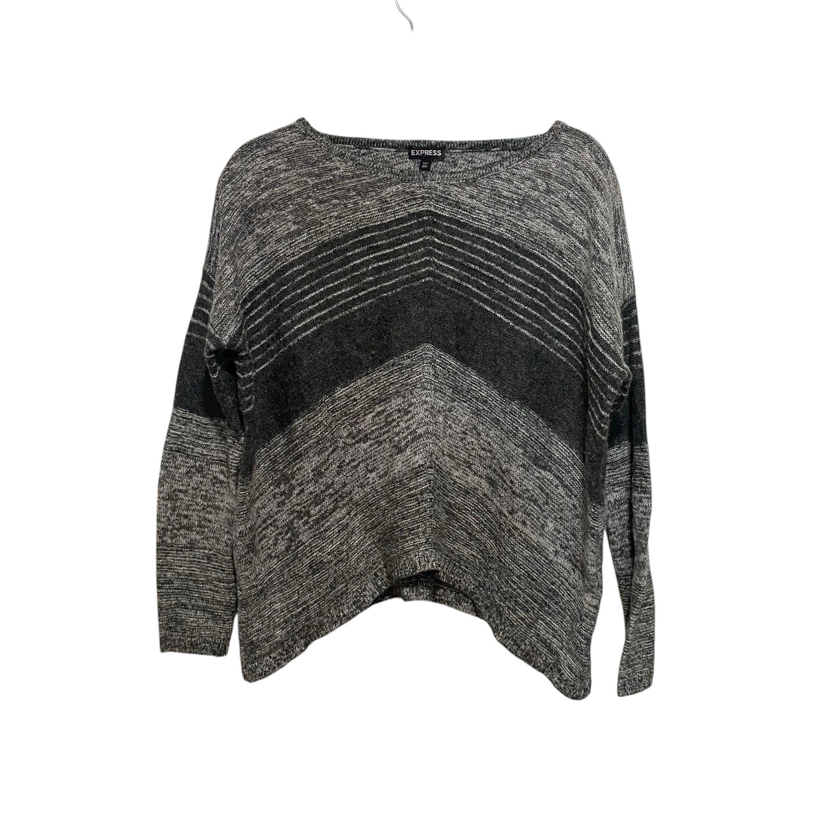 Express Women's Gray Chevron Pattern Oversized Sw… - image 1