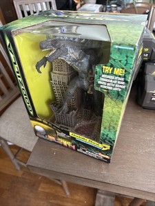 Vintage Godzilla Building Coin Bank Electronic Figure, Trendmasters 1998 HTF New