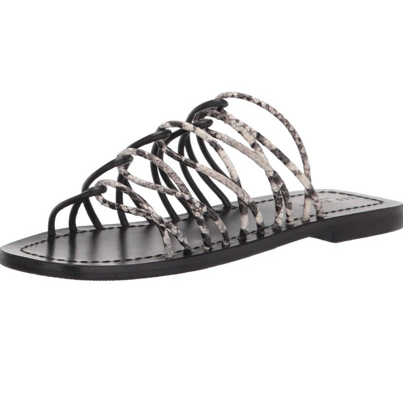 Ted Baker Teppo Snake Print Spaghetti Strap Flat Sandal Size 6.5 New in ...