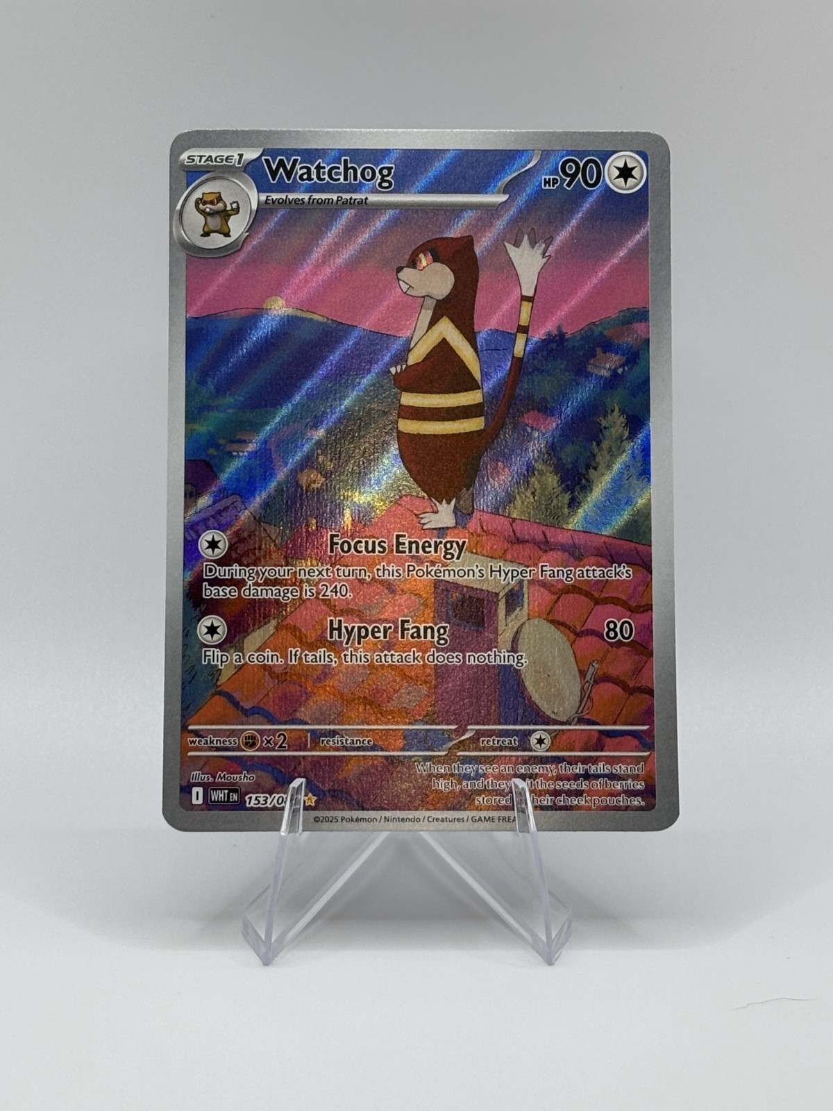 Watchog 153/086 Holo Illustration Rare White Flare Pokemon Holo Near Mint
