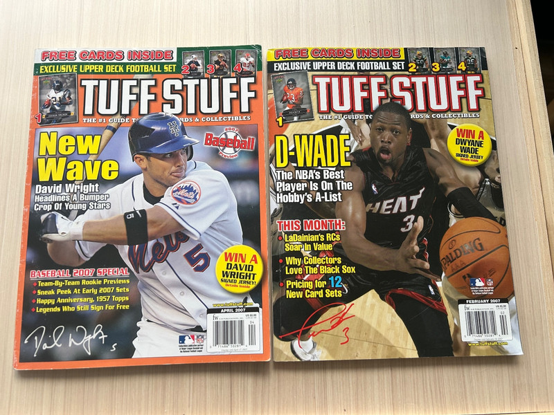 2 - TUFF STUFF Sports Cards Issues w/cards - Wade/Wright - inc. 8 additional crd