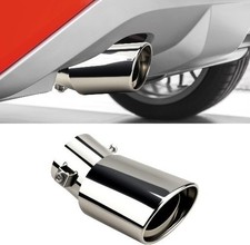 Chrome Exhaust Tip 1.2.1 Inlet Stainless Steel Adjustable Style Curved