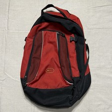 Vintage 90 s Nike Backpack Nylon Embroidered Swoosh Logo Colorblock Black Red