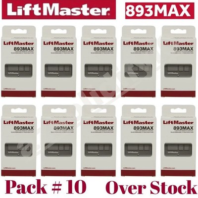 LiftMaster 893MAX 3-Button Visor Garage Door Opener Remote Control   Pack of 10