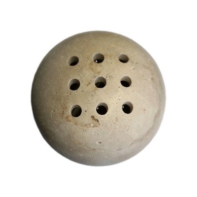 Beige Travertin Kugel Räuchergefäß Natur Marmor Stein Wohndeko 6713
