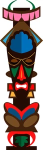 Tiki Totems Polynesian Culture Self Adhesive Vinyl Sticker
