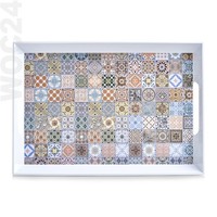 50 X 35 Kunststoff Melamin Serviertablett FrüHstüCkstablett Tablett Mosaik Stein