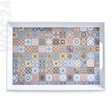 50 x 35 Kunststoff Melamin Serviertablett Frühstückstablett Tablett Mosaik Stein