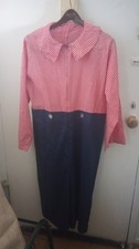 Vintage 60s Gingham Romper Pedal Pusher Pant Jump Playsuit Dress LG Anime 1960s