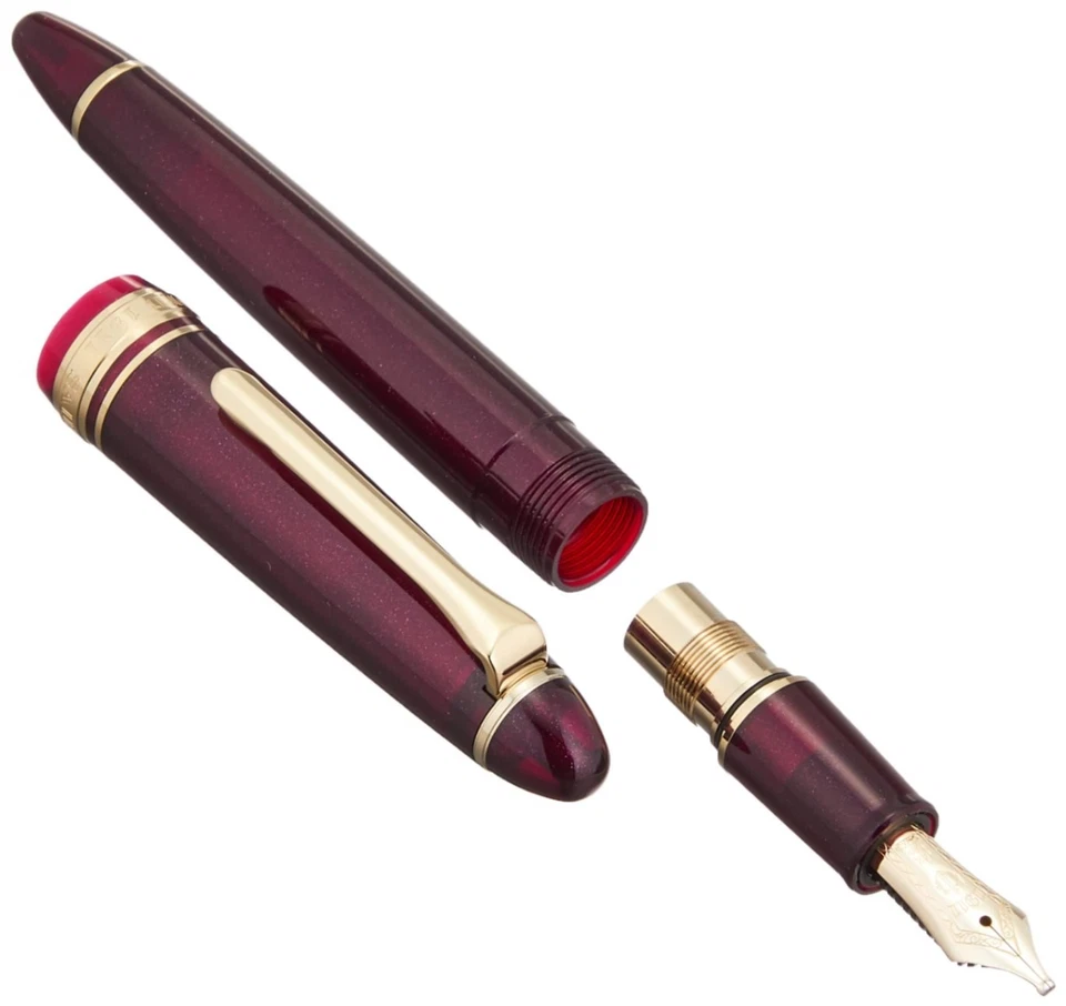 Sailor Profit Light Gold Trim Fountain Pen Shining Red 14K Nib New - Image 2 of 4
