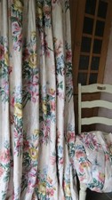 Beautiful Vintage Country House Floral Large Interlined Curtains Pair 3 of 3
