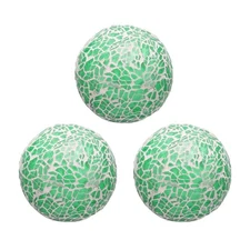 3Pcs Decorative Glass Balls 2.36 Inch Orbs Centerpiece Balls, Green