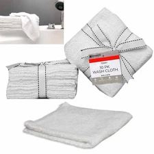 10 Pc Bath Wash Cloth Towel 100% Cotton Absorbent Dish Drying Cleaning Rag Set