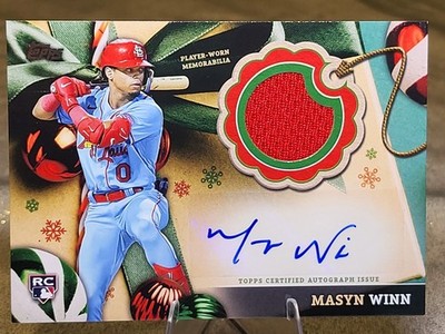 Masyn Winn Rookie Patch Auto /50 - 2024 Topps Holiday  - St. Louis Cardinals