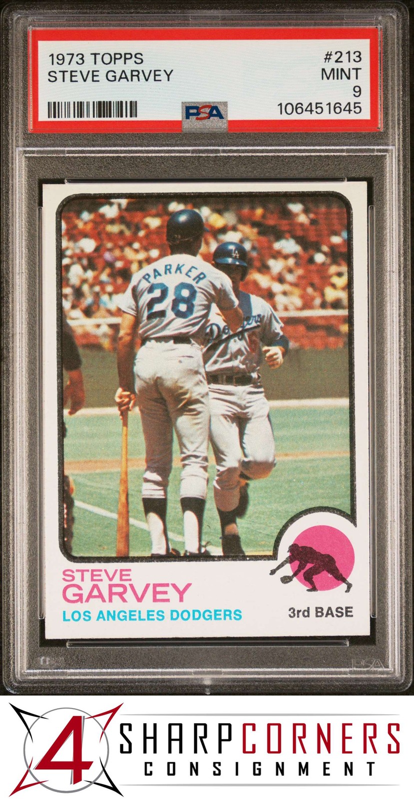 1973 TOPPS #213 STEVE GARVEY DODGERS PSA 9