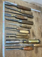 Lot 13 outils Anciens ciseaux a Bois  Gouges Charpentier menuisier￼réf 26/1175