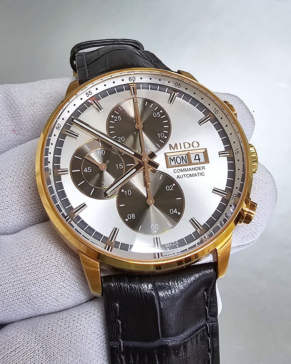 Mido Commander Auto Chrono 42mm Men's Watch M016.414.36.031.59 | eBay